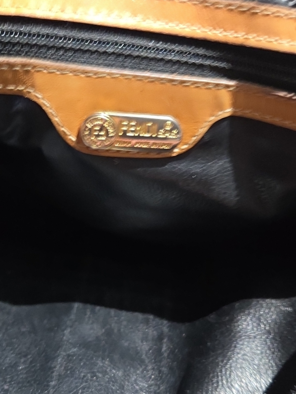 Fendi Brown and Tan Striped Canvas Messenger Bag - Picture 10 of 11
